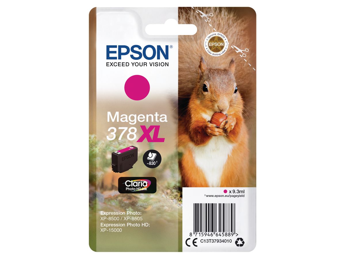 EPSON Cart. d'encre 378XL magenta T379340 XP-8500/8505/15000 830 pages (8715946645889)