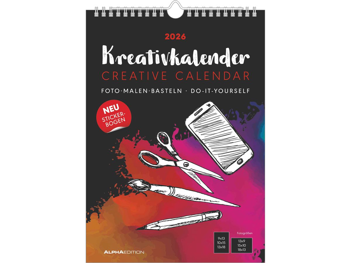 ALPHA EDITION Cal. dell'artigianato 2026 160600 1M/1P nero ML 21x29.7cm (4069095006003)