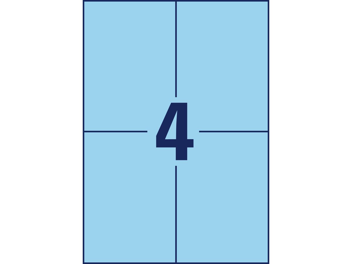 AVERY ZWECKFORM Etiquettes 105x148mm 3457 Universel, bleu 10fl./4pc. (4004182034576)