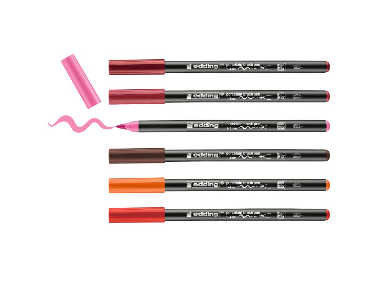 EDDING Porzellanmarker 4200 1-4mm 4200-E6-Warm 6 Warm Colours (4004764928156)