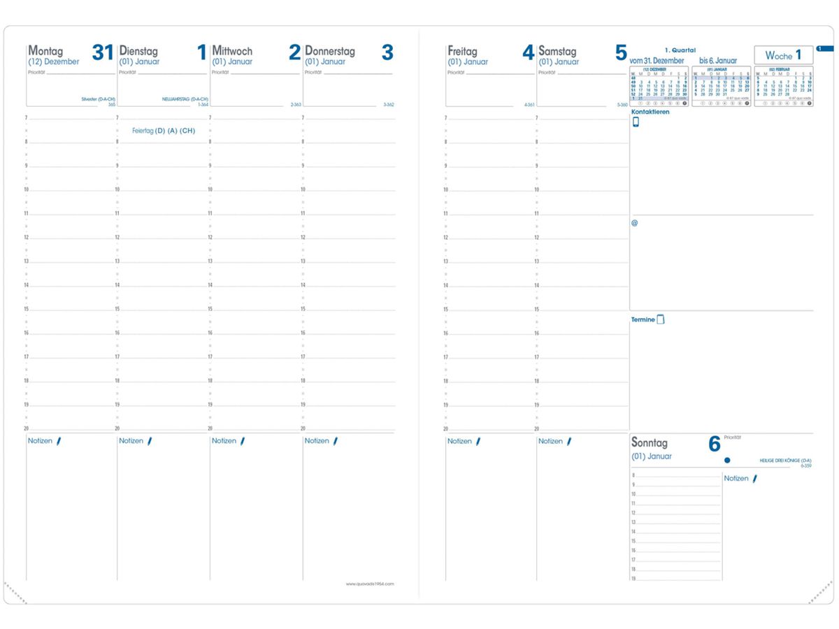 QUO-VADIS Recharge+ Prenote 2026 024013Q 1S/2P Impala/Club DE 21x29.7cm (3371010125128)