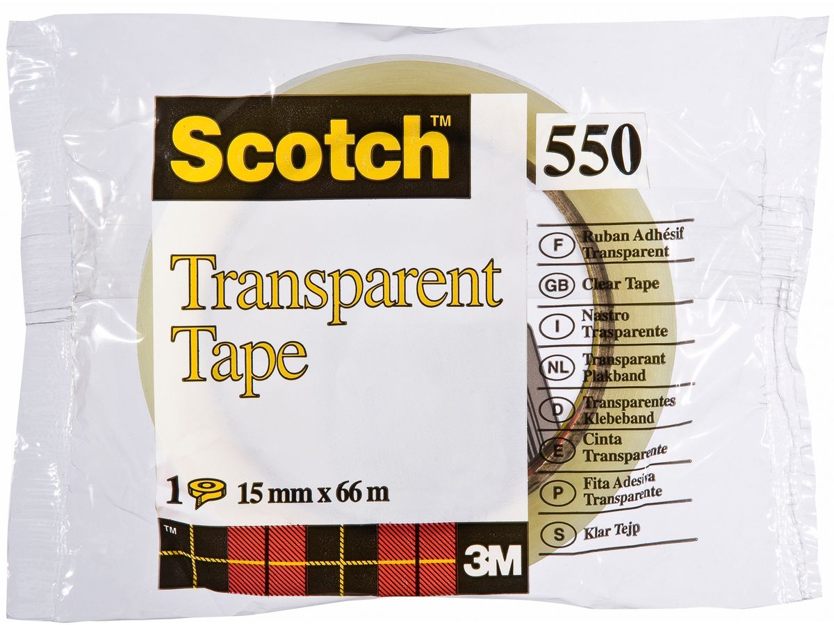 SCOTCH Transparent Tape 550 15mmx66m 550/1566 (3134375261432)