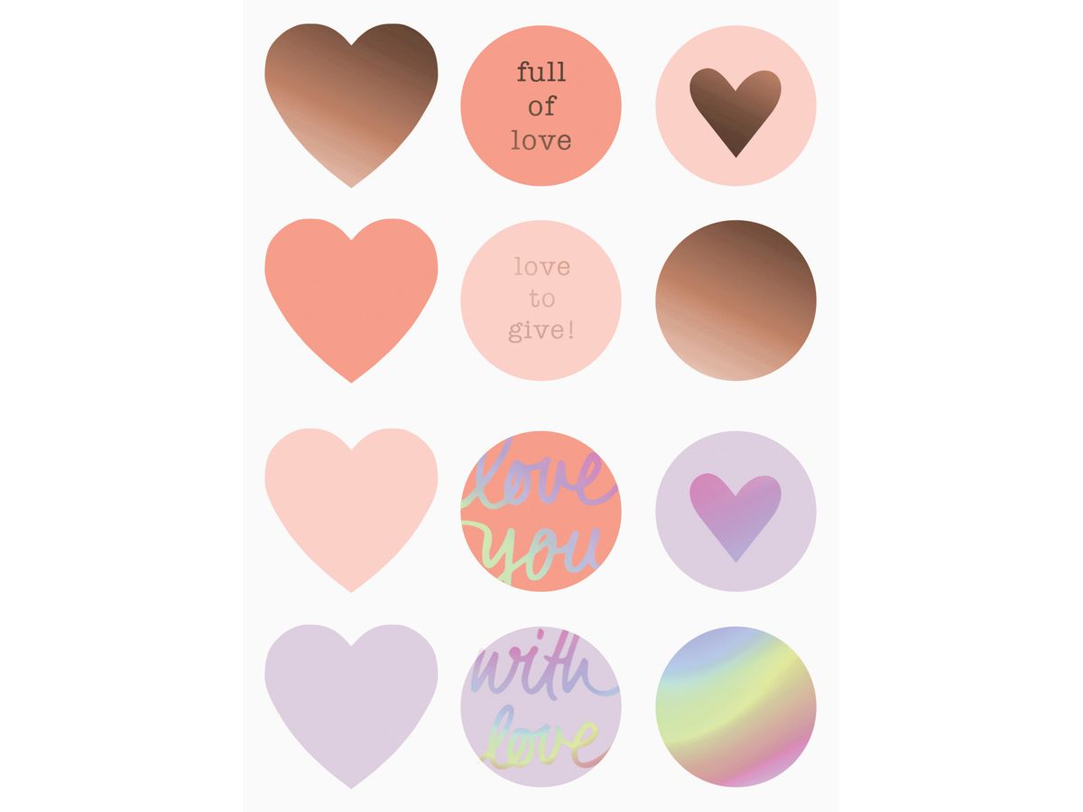 STEWO Stickers Love 2582515499 4 feuilles à 12 stickers (7630050886557)