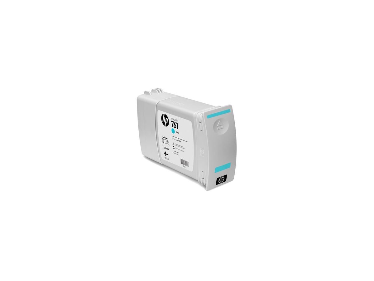 HP Tintenpatrone 761 cyan CM994A DesignJet T7100 400ml (0885631448281)