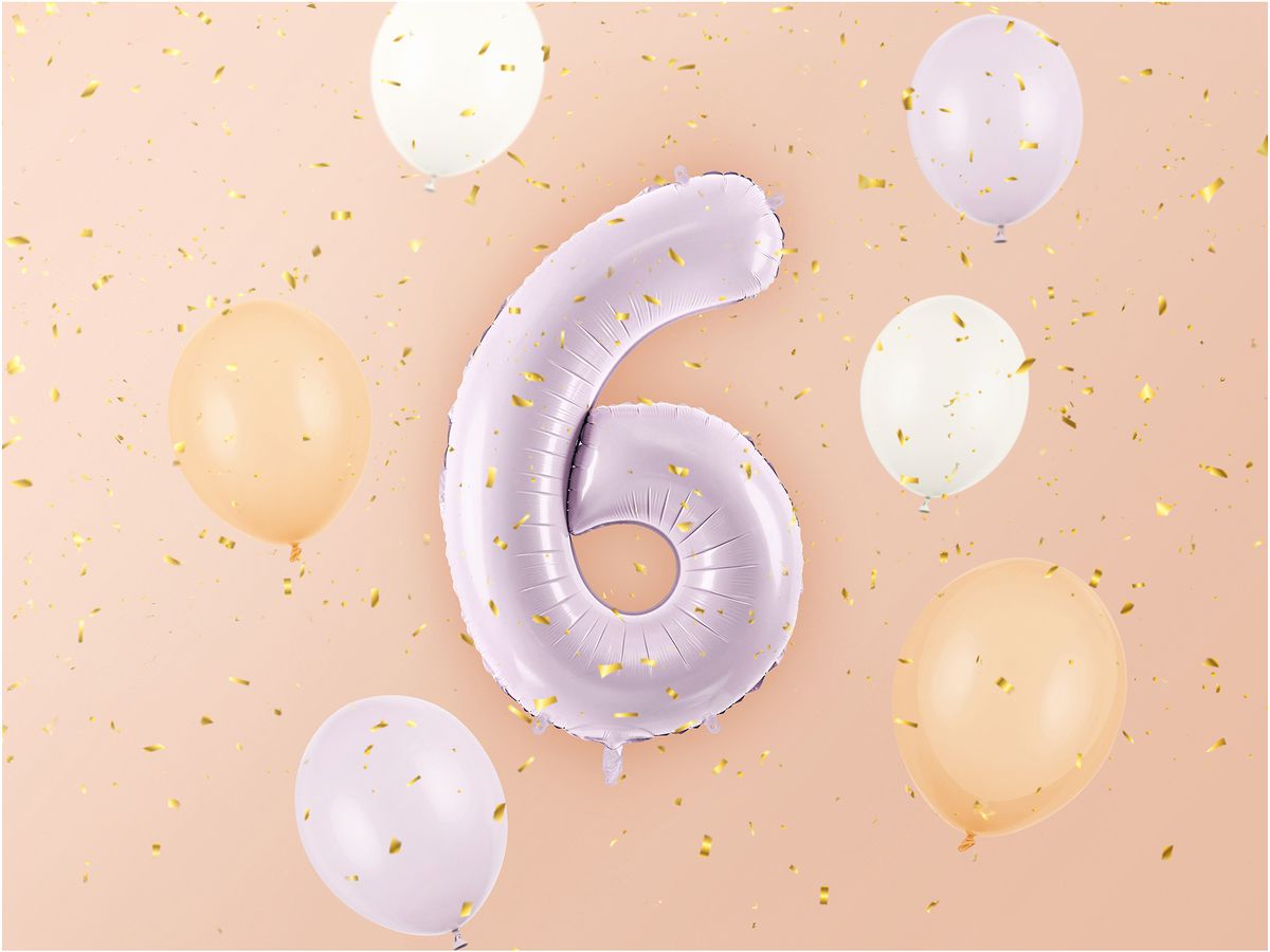 PARTYDECO Folienballon Ziffer 6 72cm FB230G-6-014 lila (5904555052581)