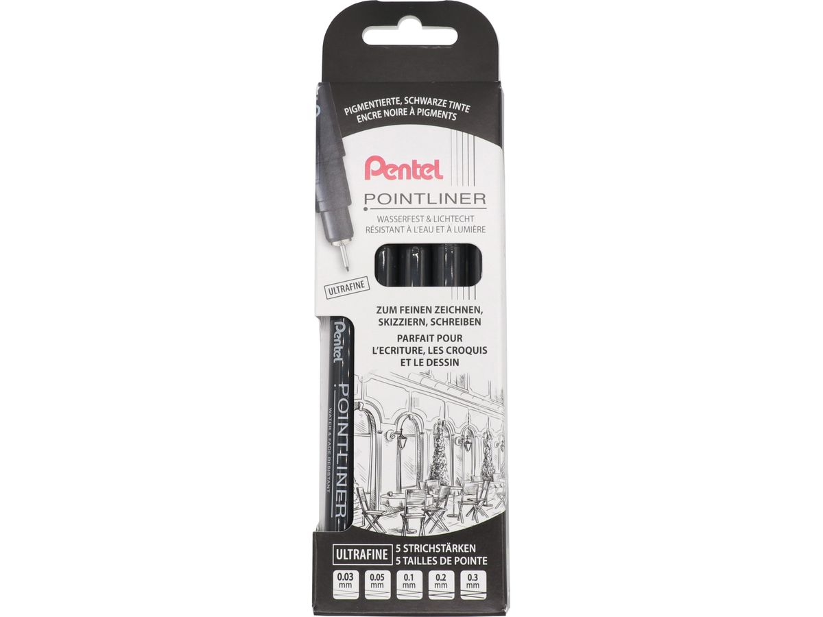 PENTEL Pointliner Pigment Ultrafine YS20P-5UF noir 5 pcs. (7610924170166)