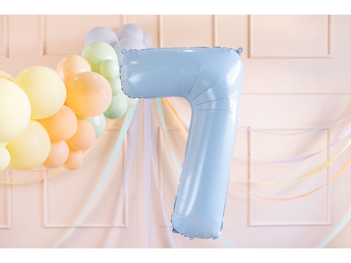 PARTYDECO Folienballon Ziffer 7 72cm FB230P7001J hellblau (5904555034822)