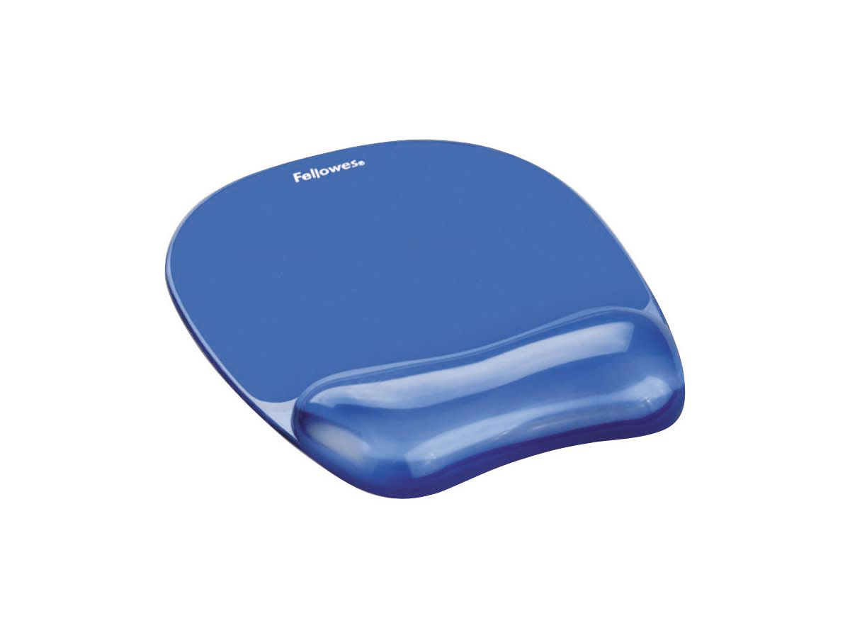 FELLOWES Tapis de souris Crystals 9114120 bleu, avec repose-poignets (0077511911415)