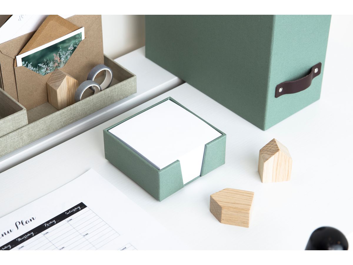 BIGSO BOX OF SWEDEN Portamemo James 110x110mm 2711C1601 in lino, verde menta (7330061069207)