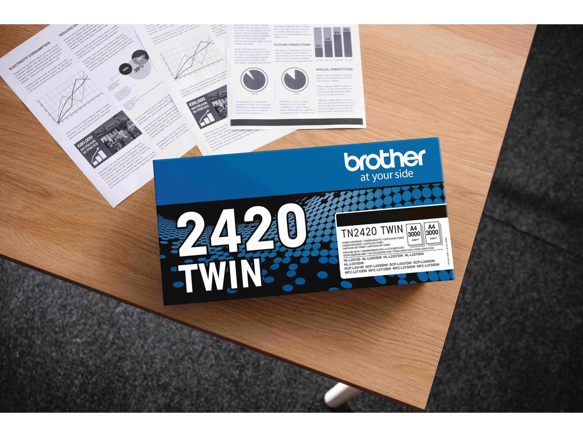 BROTHER Toner Twin Pack nero TN-2420TWIN HL-L2350/2370 2x3000 pagine (4977766812764)