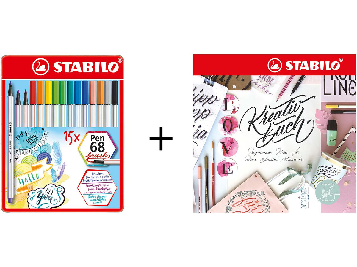 STABILO Fasermaler Pen 68 Brush 105683215 Creative Bundle (7640160332097)