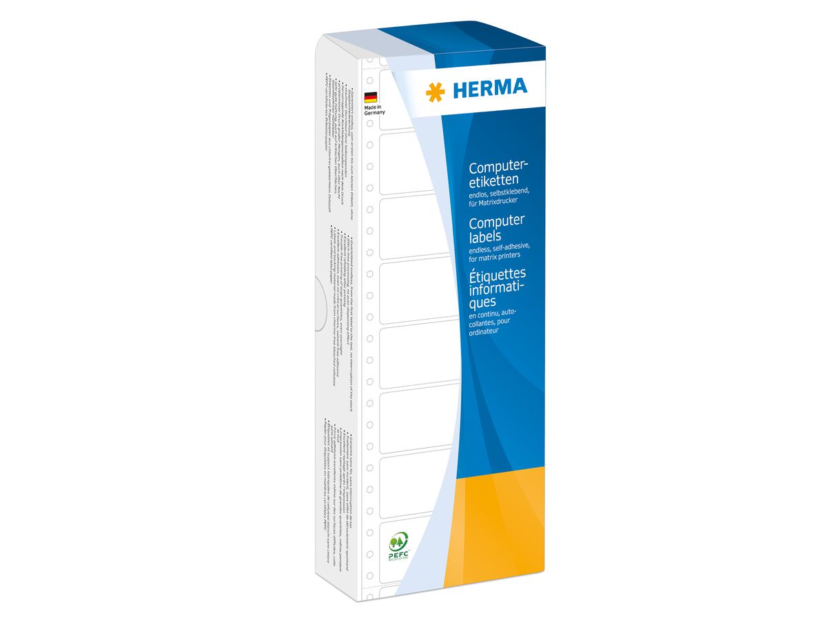 HERMA Computer Labels 111,76x48,4mm 8166 bianco, interminab. 2000 pezzi (4008705081665)
