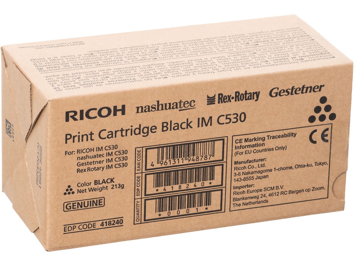 RICOH Toner noir 418240 IM C530 20'500 pages (4961311948787)