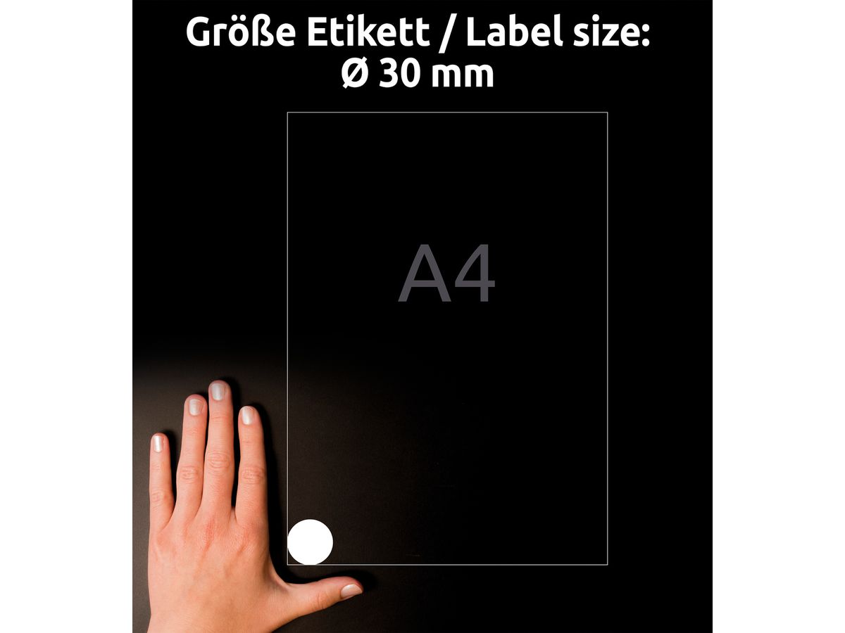 AVERY ZWECKFORM Etichette foglia 30mm L4716-20 bianco, perm. 960 pz./20f. (4004182048351)
