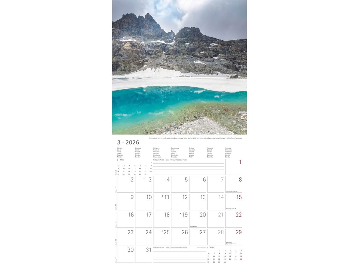 ALPHA EDITION Bildkalender 2026 160009 Alpen ML 30x30cm (4069095000094)
