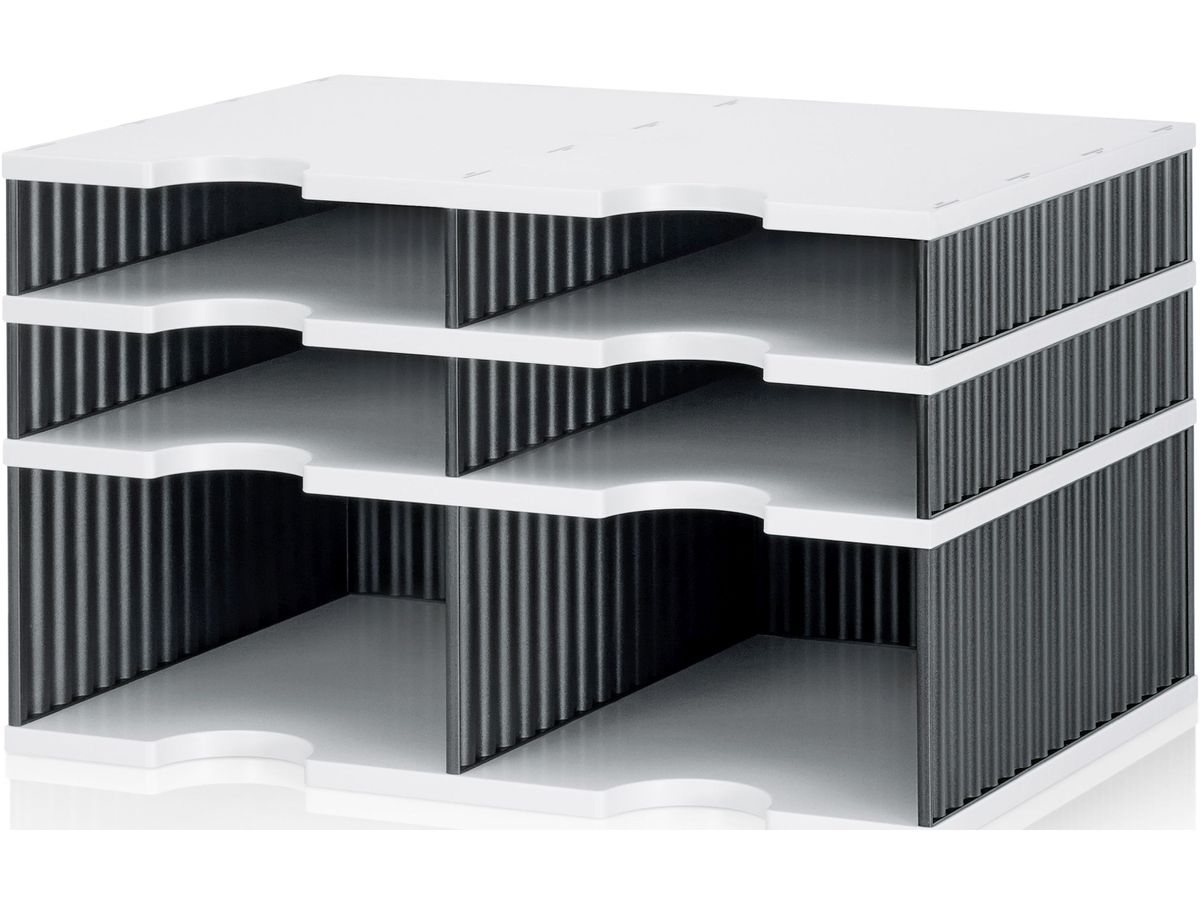 STYRO Système class. styrodoc duo 268-2022211 gris/noir 6 compartiments (7612176108638)