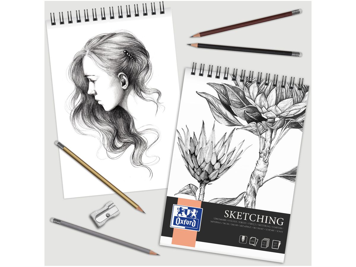 OXFORD Art Bloc à spirales A3 400166129 en blanc, 120g 50 feuilles (5904017078067)