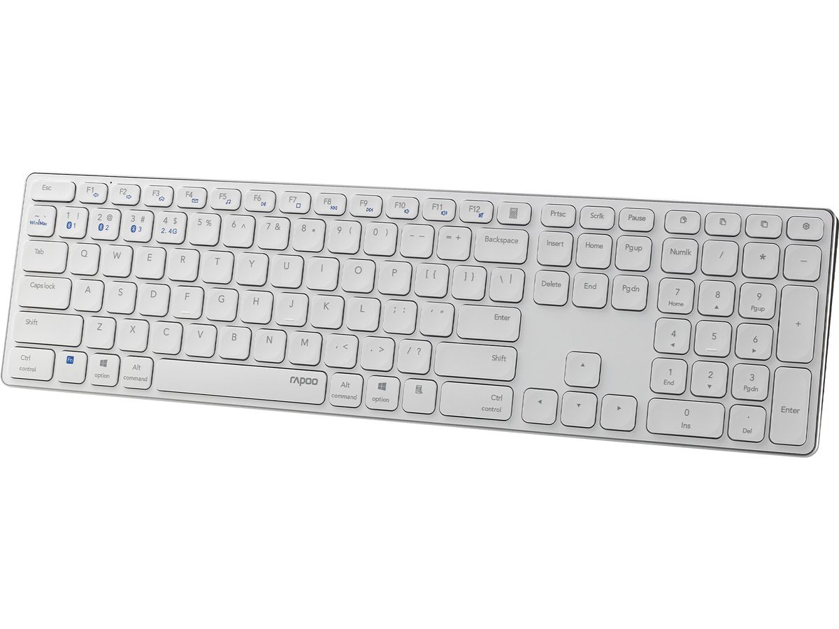 RAPOO E9800M ultraslim keyboard 11491 wireless, White (6940056114914)