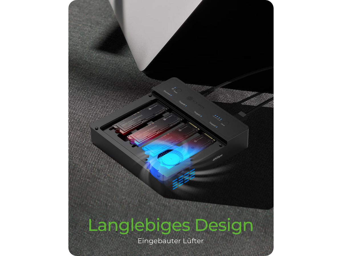 ICY BOX Docking & CloneStation IB-4013MCL-C4 4x M.2 NVMe SSD, USB4 (4250078174868)