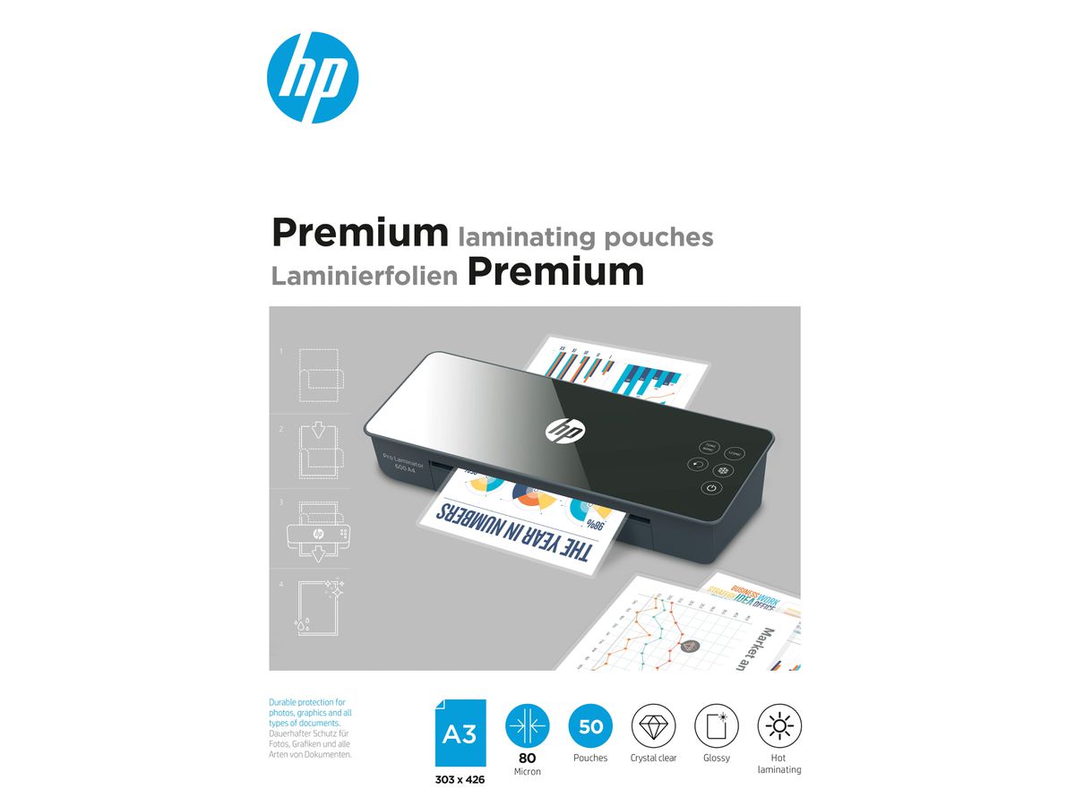 HP Pochettes plastific. 9126 Premium, A3, 80 Mic (4030152091263)