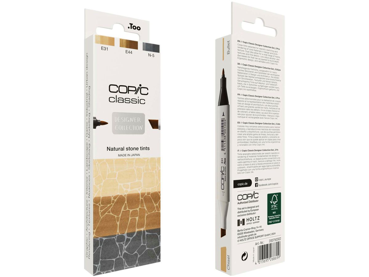 COPIC Marker Classic Designer 200750302 Natural stone tints 3 pièces (4013695268699)