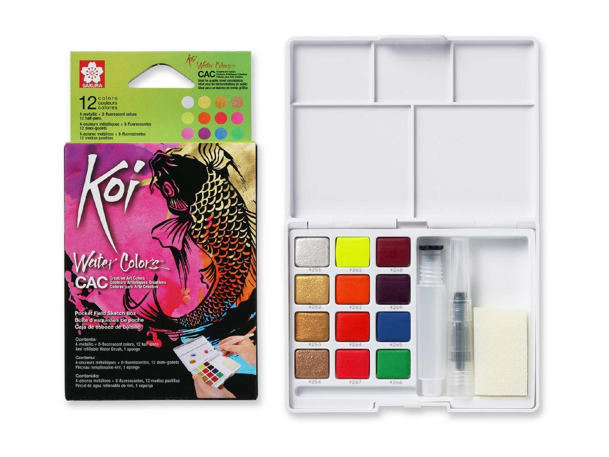SAKURA Acquerello Koi Pocket Field XNCW12MH Creative Art 12 colori (0084511316805)