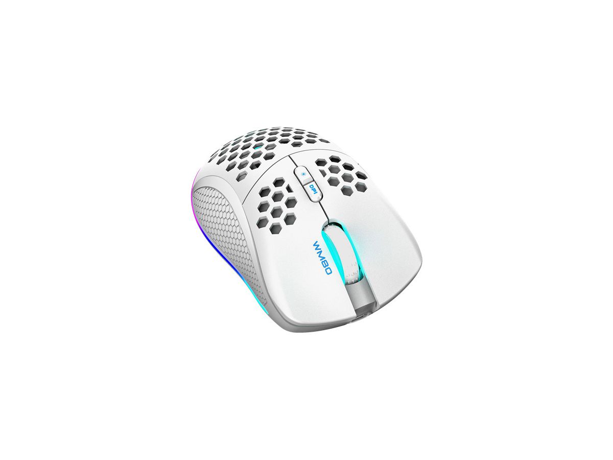 DELTACO Lightweight Gaming Mouse,RGB GAM-120-W Wireless, White, WM80 (7333048050618)