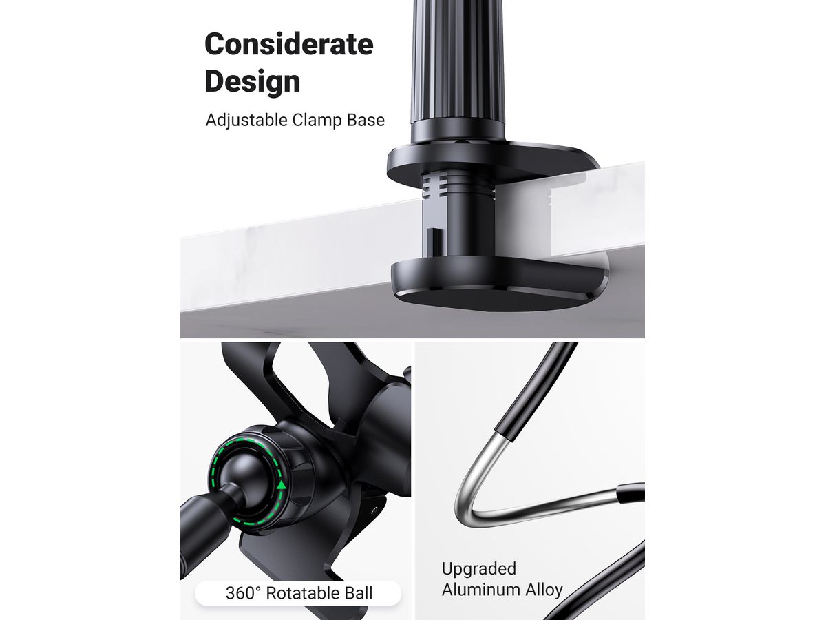UGREEN Multifunction Phone Clipstand 80906 90cm, Black (6957303889068)