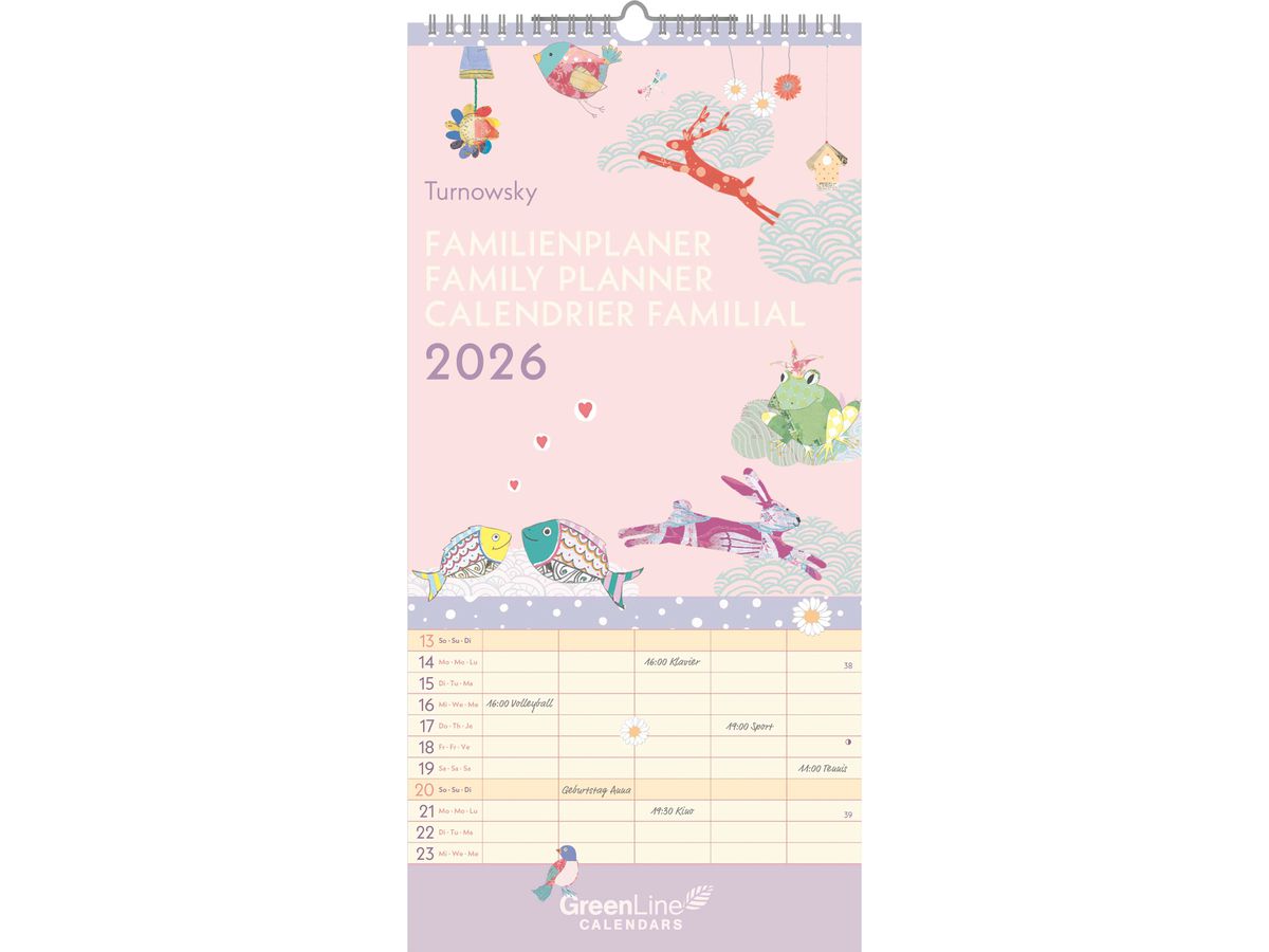 ALPHA EDITION Familienplaner Turnowsky 2026 360411 1M/1S ML 5 Spalten 22x45cm (4069095004115)