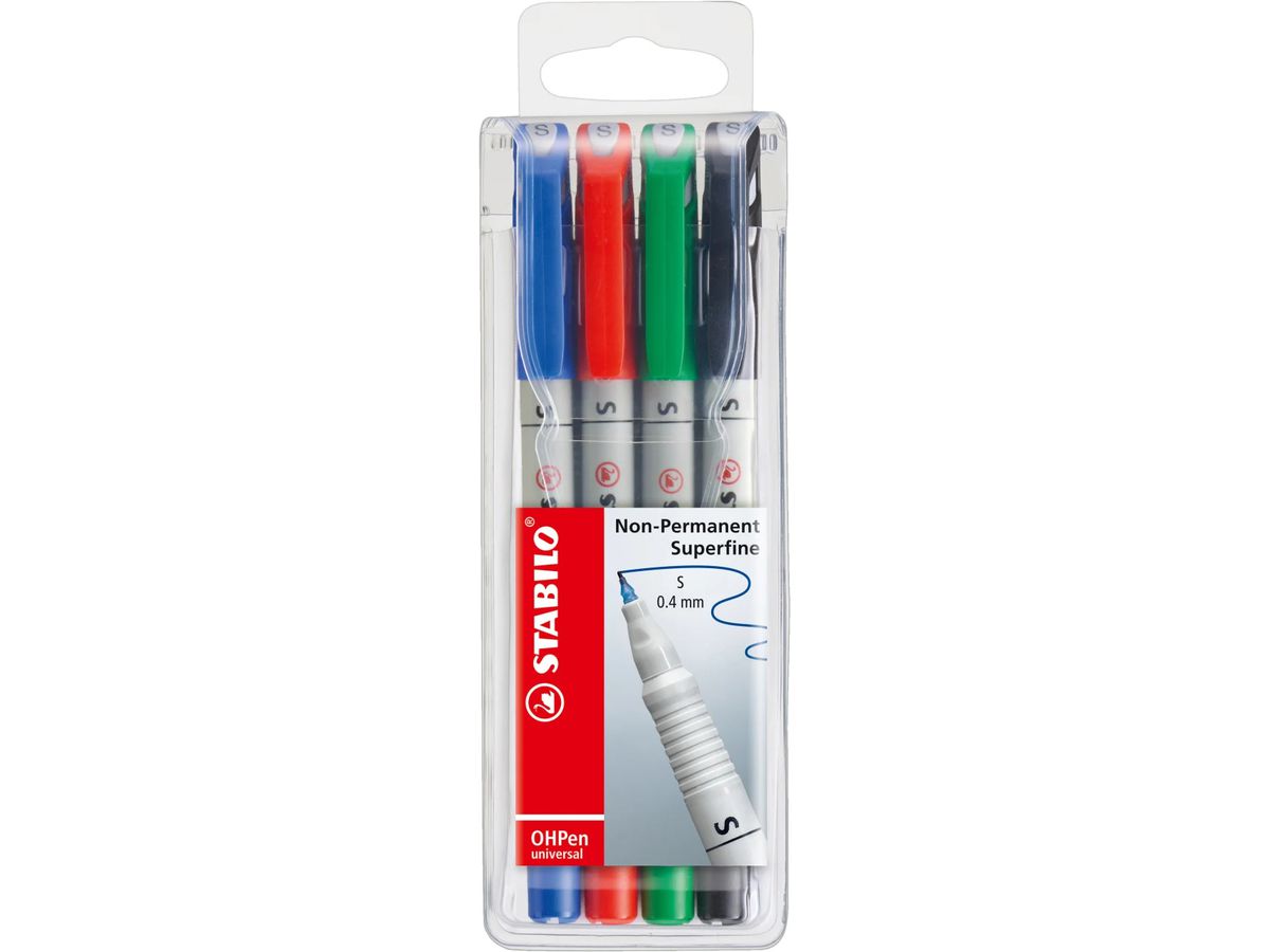STABILO OHP Pen non-perm. S 851/4 4 pz., astuccio (4006381115162)