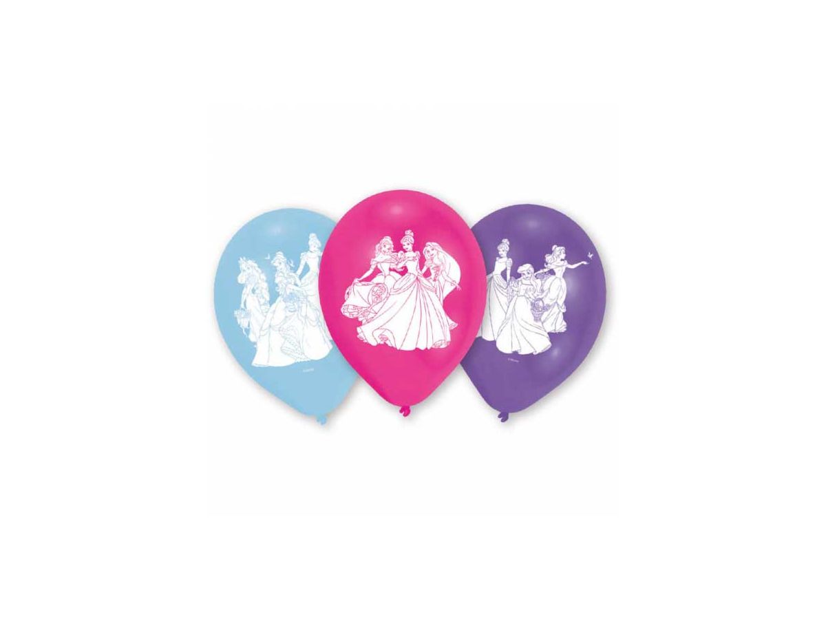 NEUTRAL Latex Balloons Princess 6 pcs. 999226 pink, blu, viola 22.8cm (0013051558864)