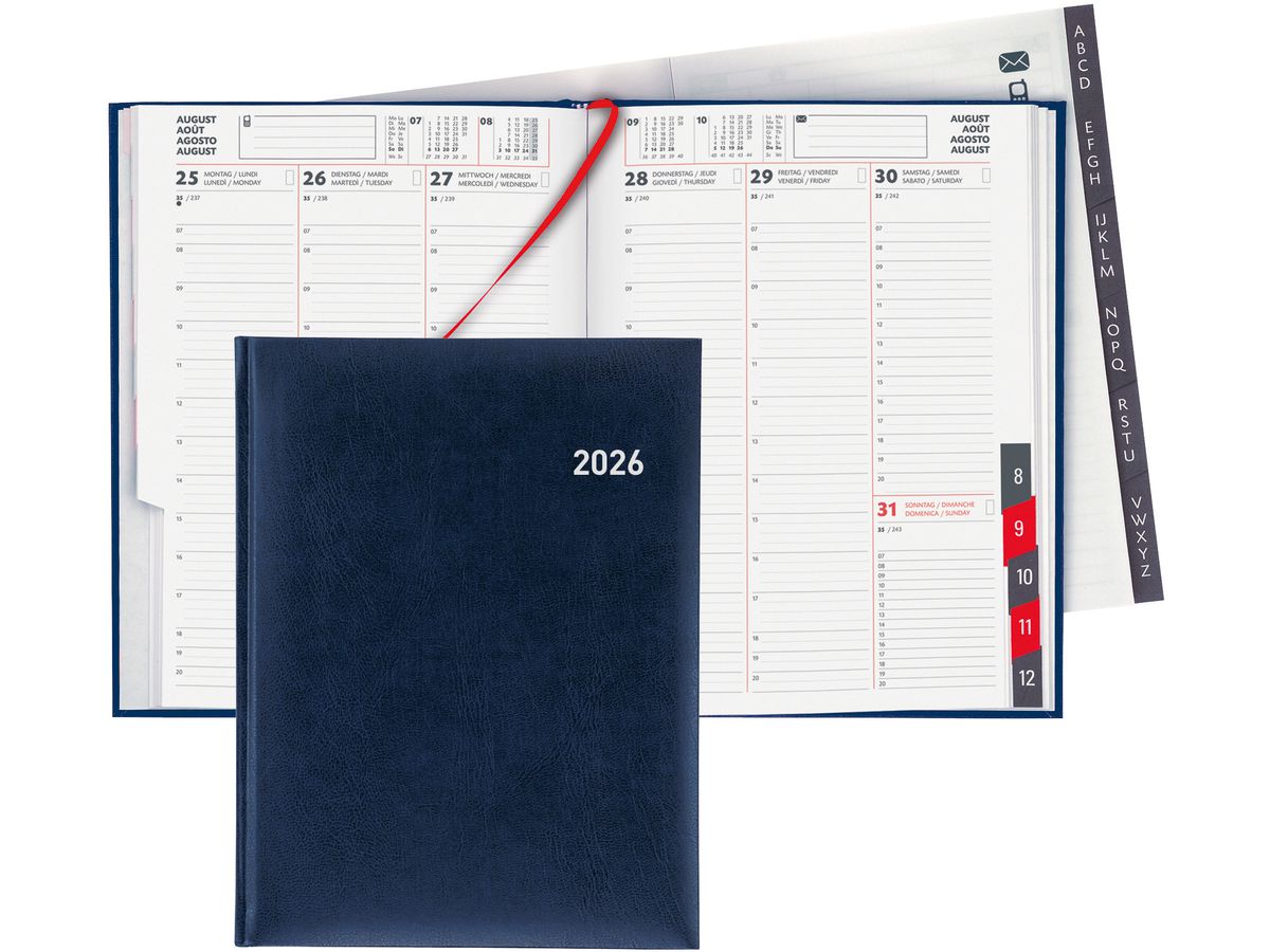 BIELLA Agenda Orario 2026 809301050026U 1S/2P blu ML 17.8x23.5cm (7611365524334)