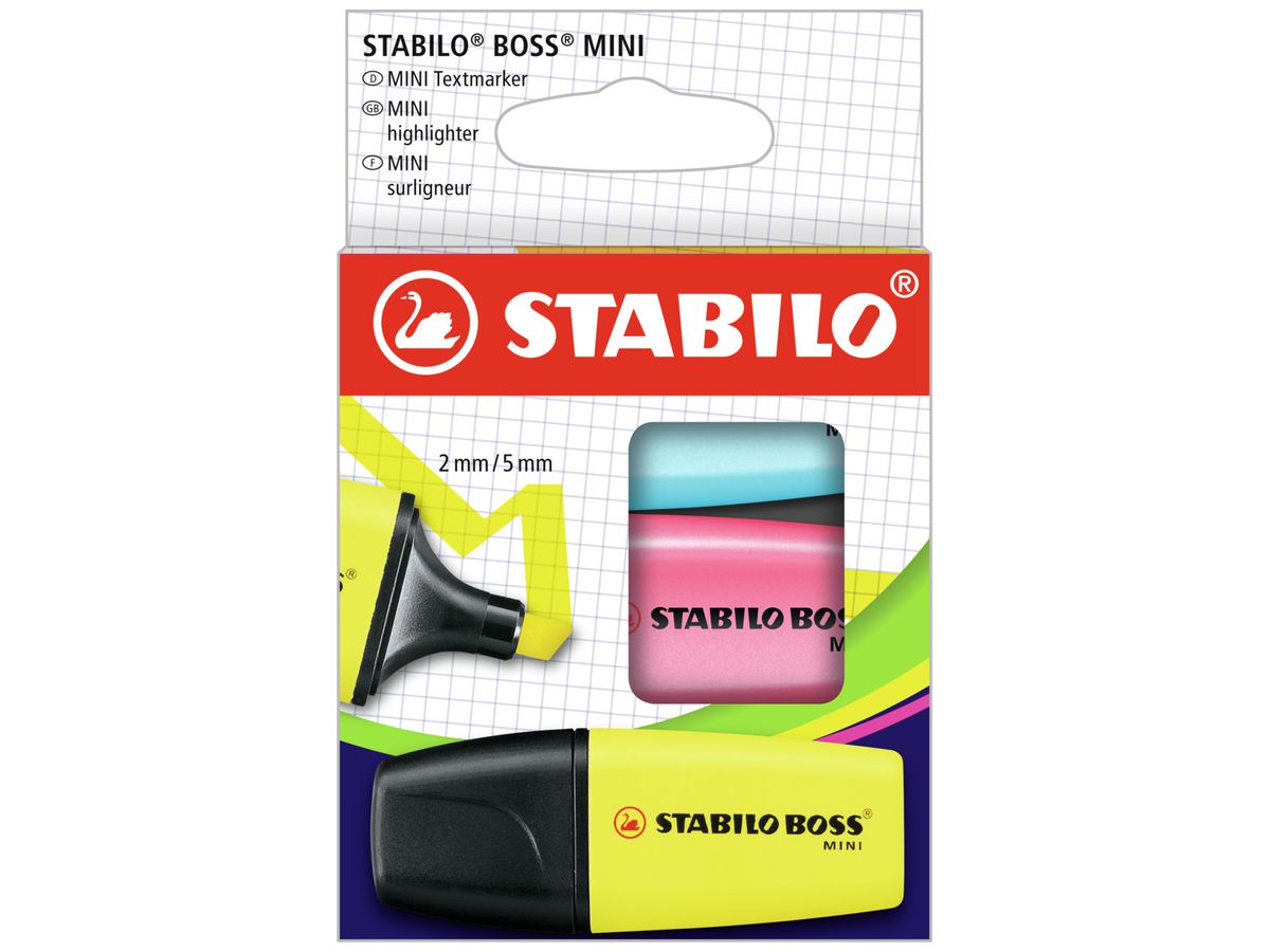 STABILO BOSS MINIpop 07/3-2-01 3 colori ass. (4006381583039)