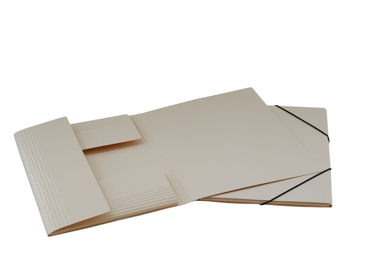 EROLA Gummibandmappe 650my A4 33299 chamois Pressspan 3 Klappen (7640114443367)