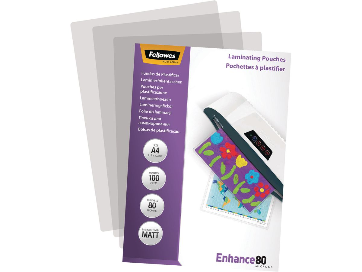 FELLOWES Pochettes à plastifier A4 5452103 mat, 80my 100 pcs. (0043859522330)