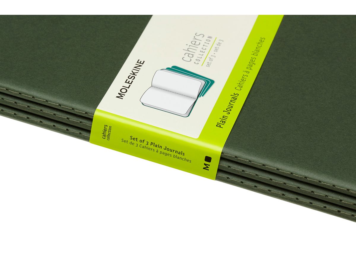 MOLESKINE Cahier XL, 3x, Blanko 855358 Myrtengrün 3 Stück (8055002855358)