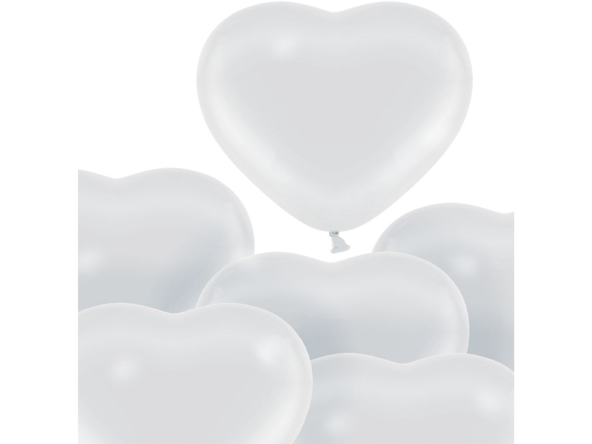 I AM CREATIVE Ballons Herz 27cm 1000-1074 weiss 6 Stück (7611983247004)