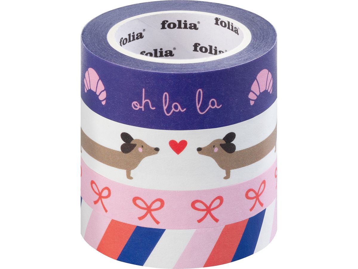 FOLIA Washi Tape Set Parisienne 26454 Hotfoil 4 Stück (4001868135275)