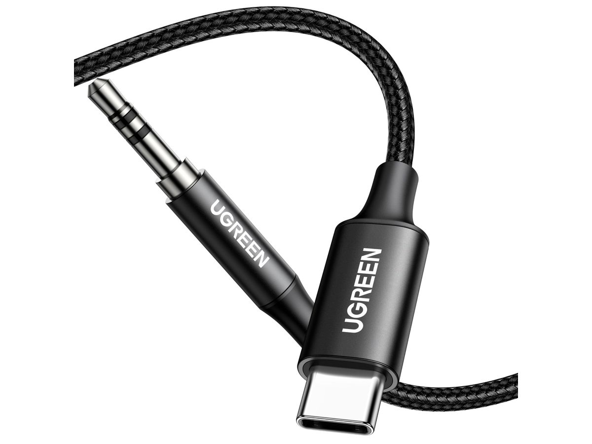 UGREEN Audio Adapter USB C, 3.5 mm 55734 Black, 1m (6941876257348)