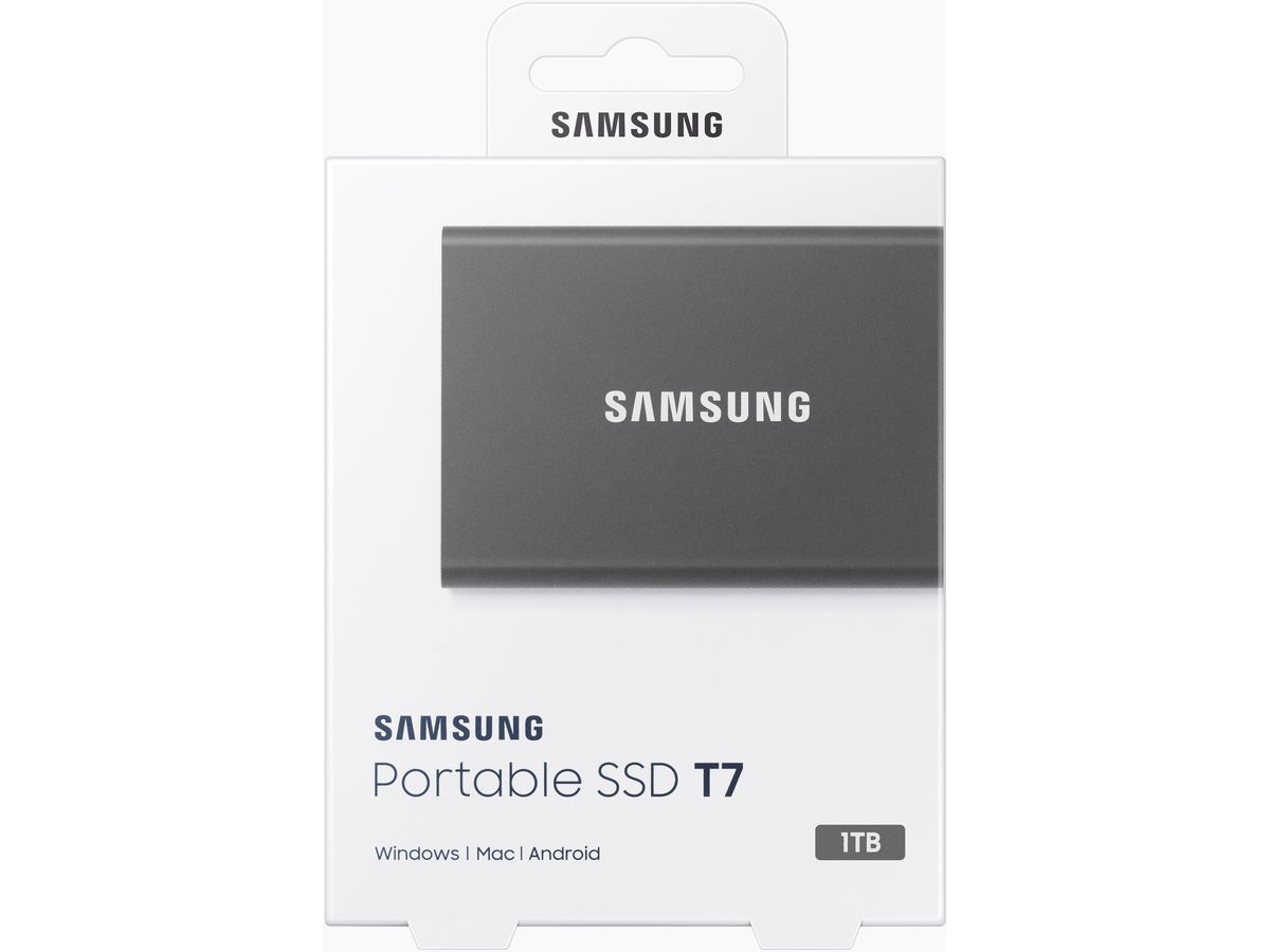SAMSUNG SSD Portable T7 1TB MU-PC1T0T/WW USB 3.1 Gen. 2 Titan Grey ()